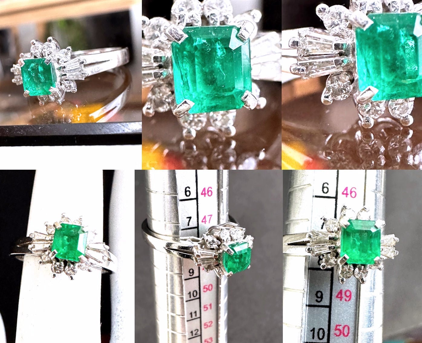 TASAKI タサキ 田崎 エメラルド ダイヤモンド リング バゲットダイヤ
