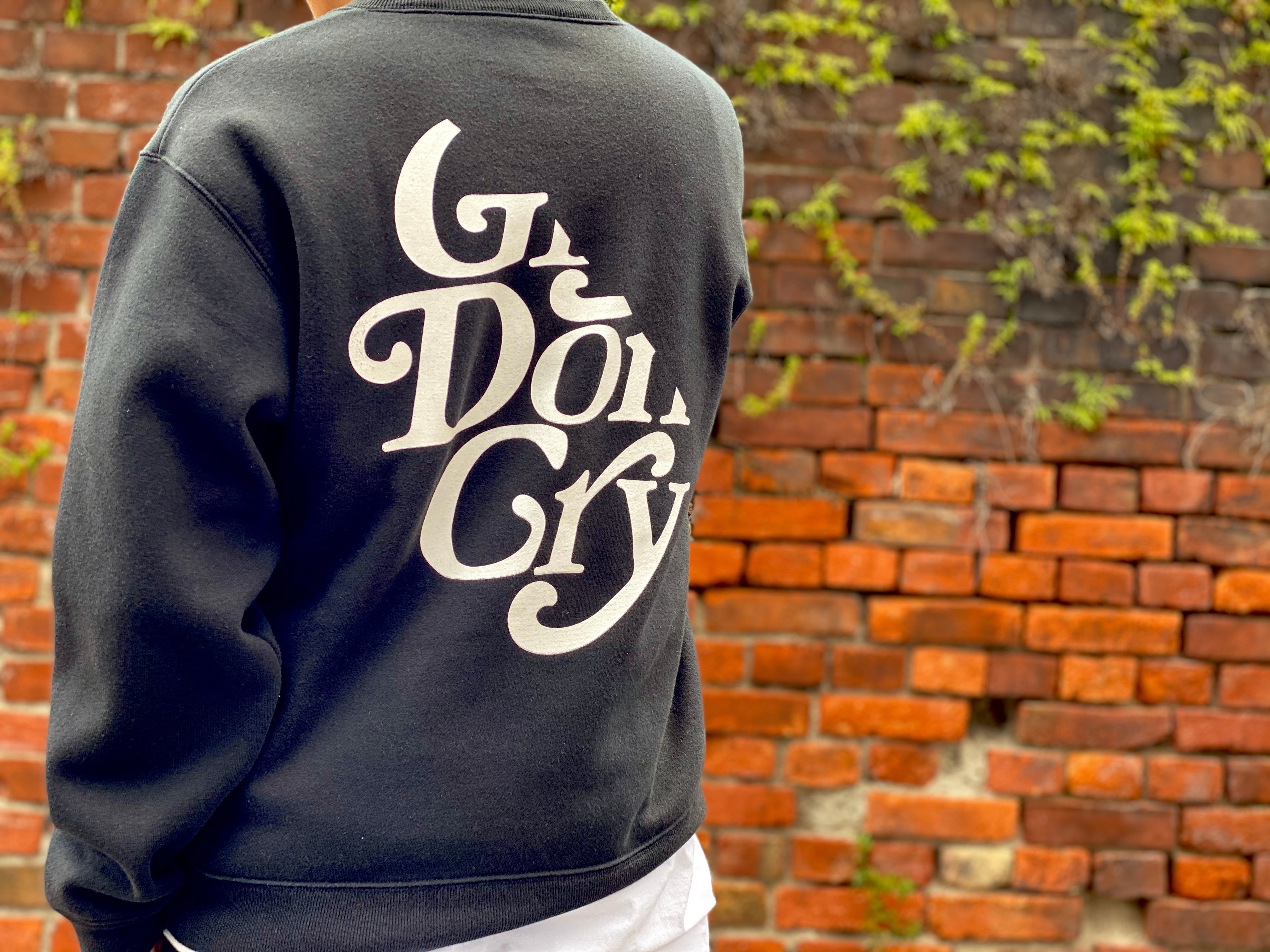 girls don't cry crew neck sweat black 黒