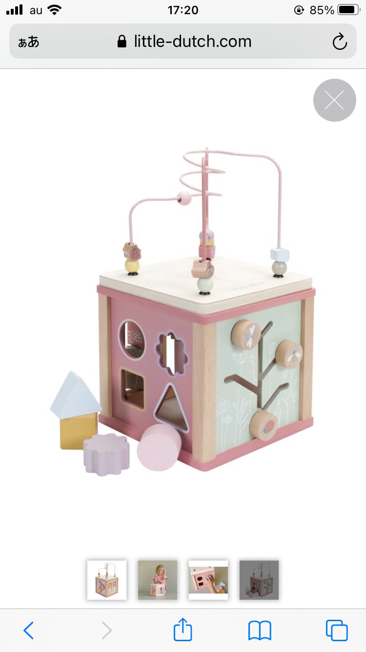 LITTLE DUTCH（リトルダッチ） アクティビティキューブ ピンク Little Dutch Houten activiteitenkubus Wild Flowersリトルダッチ
