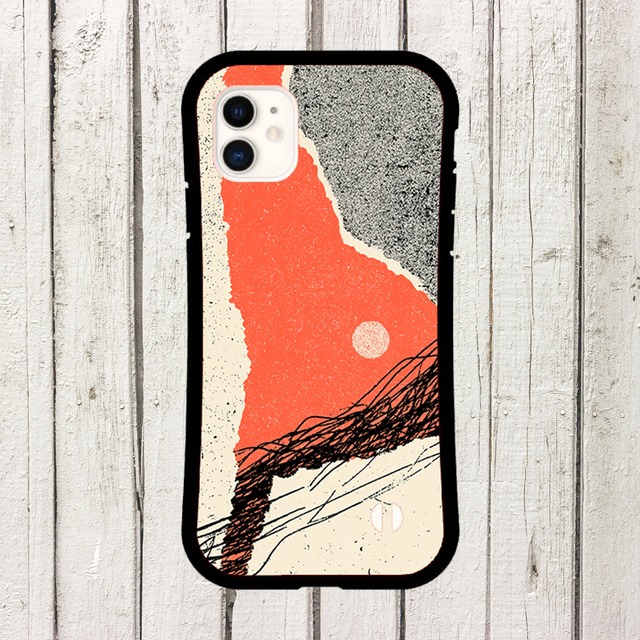 受注生産 iPhoneケース 赤い山の抽象コラージュ｜風景コラージュ ZINE033A