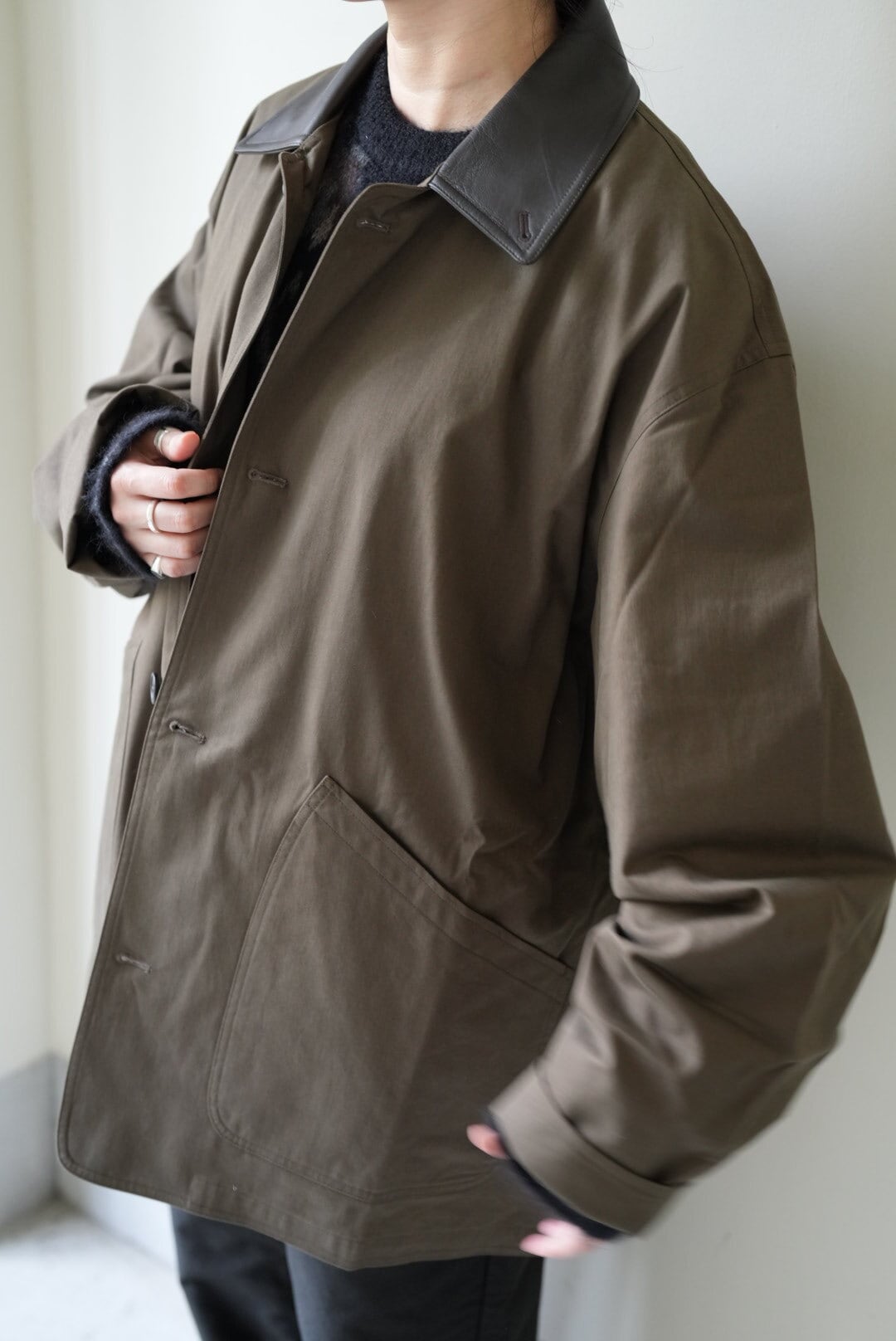 Cristaseya OVERSIZED BLOUSON WITH LEATHER COLLAR | Pay ID
