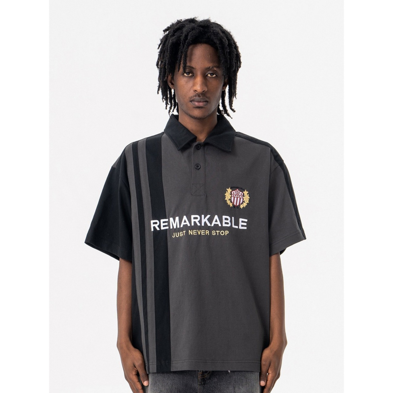 VINTAGE ストリート 刺繍ポロ スポーツTシャツ T1753