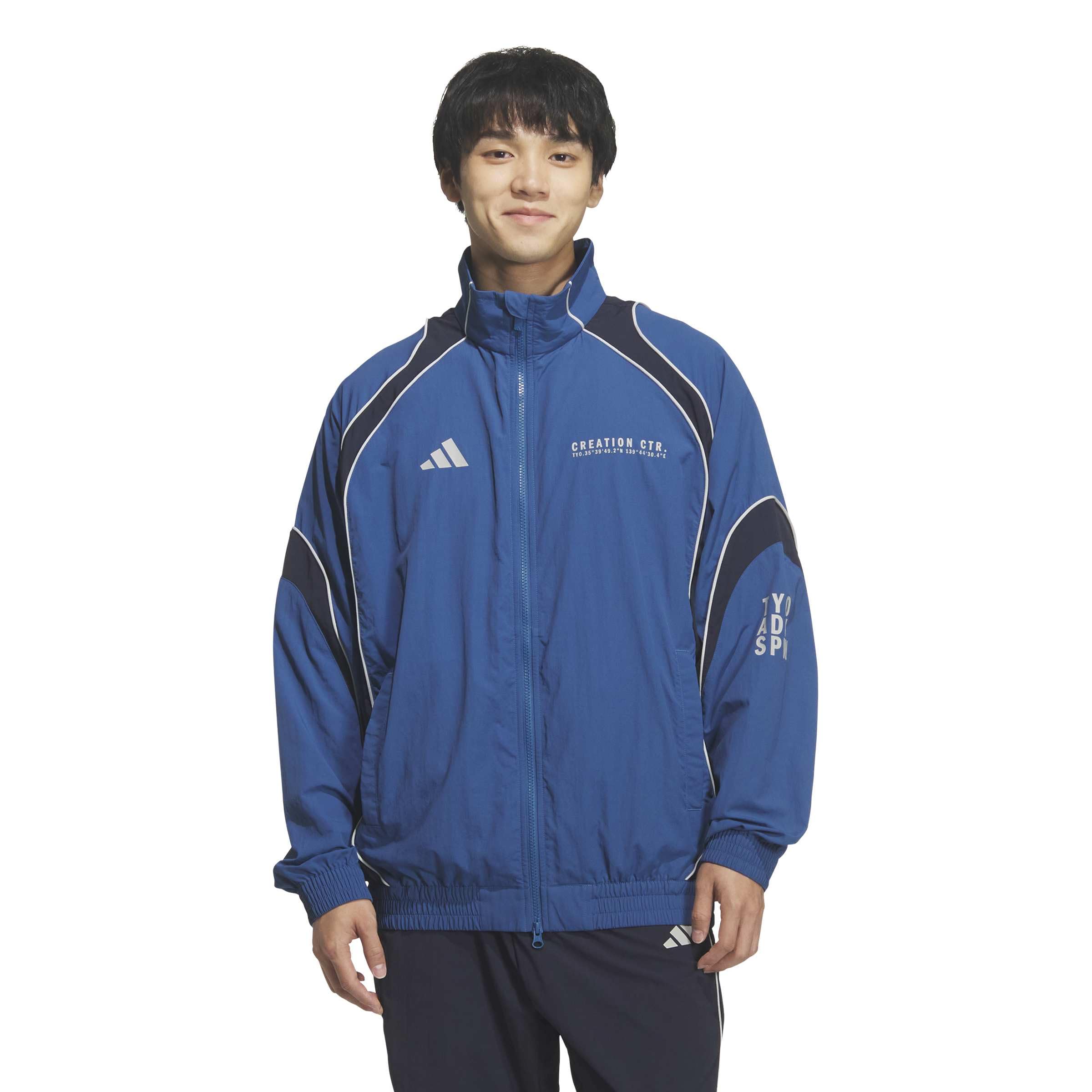 adidas アディダス ジャージ/トラックジャケット ネイビー L-XLサイズ
