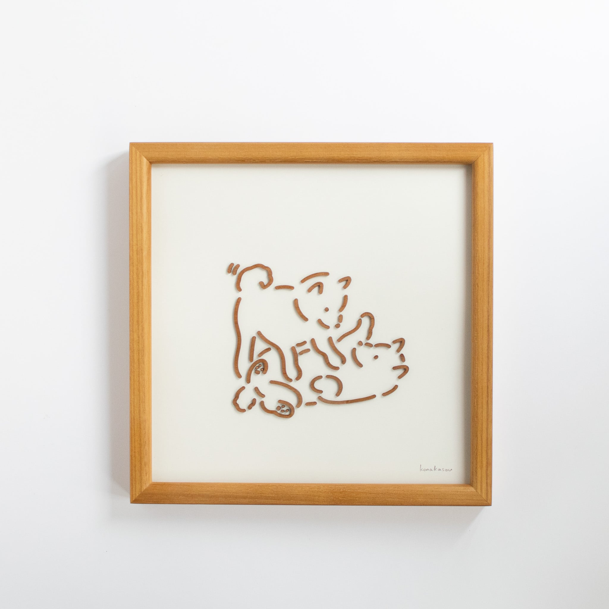 ふたりの時間」/木のラインパネル | 湖中のおみせ