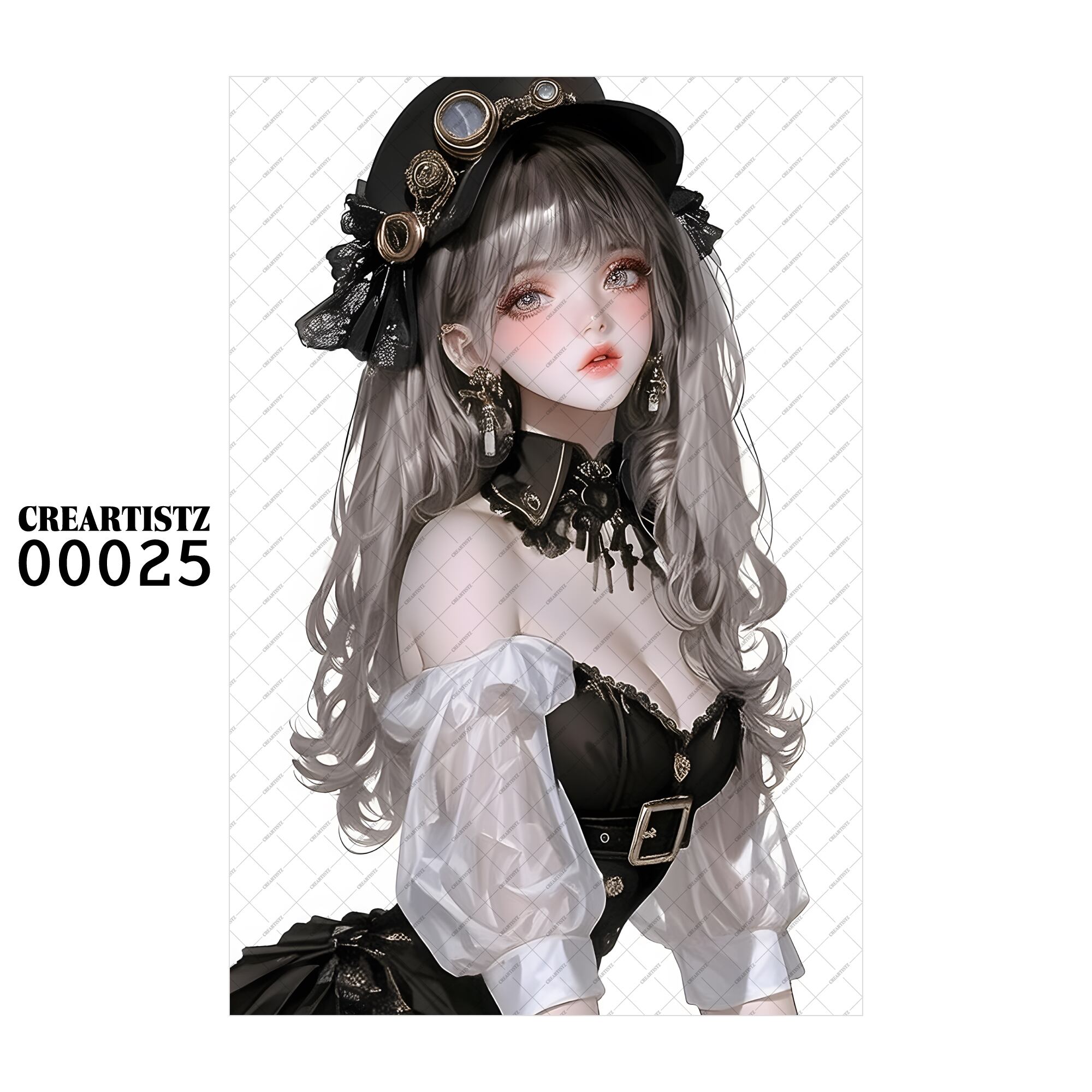 00025 ガール キュート オリジナル ペーパー/ステッカー 4枚セット CREARTISTZ