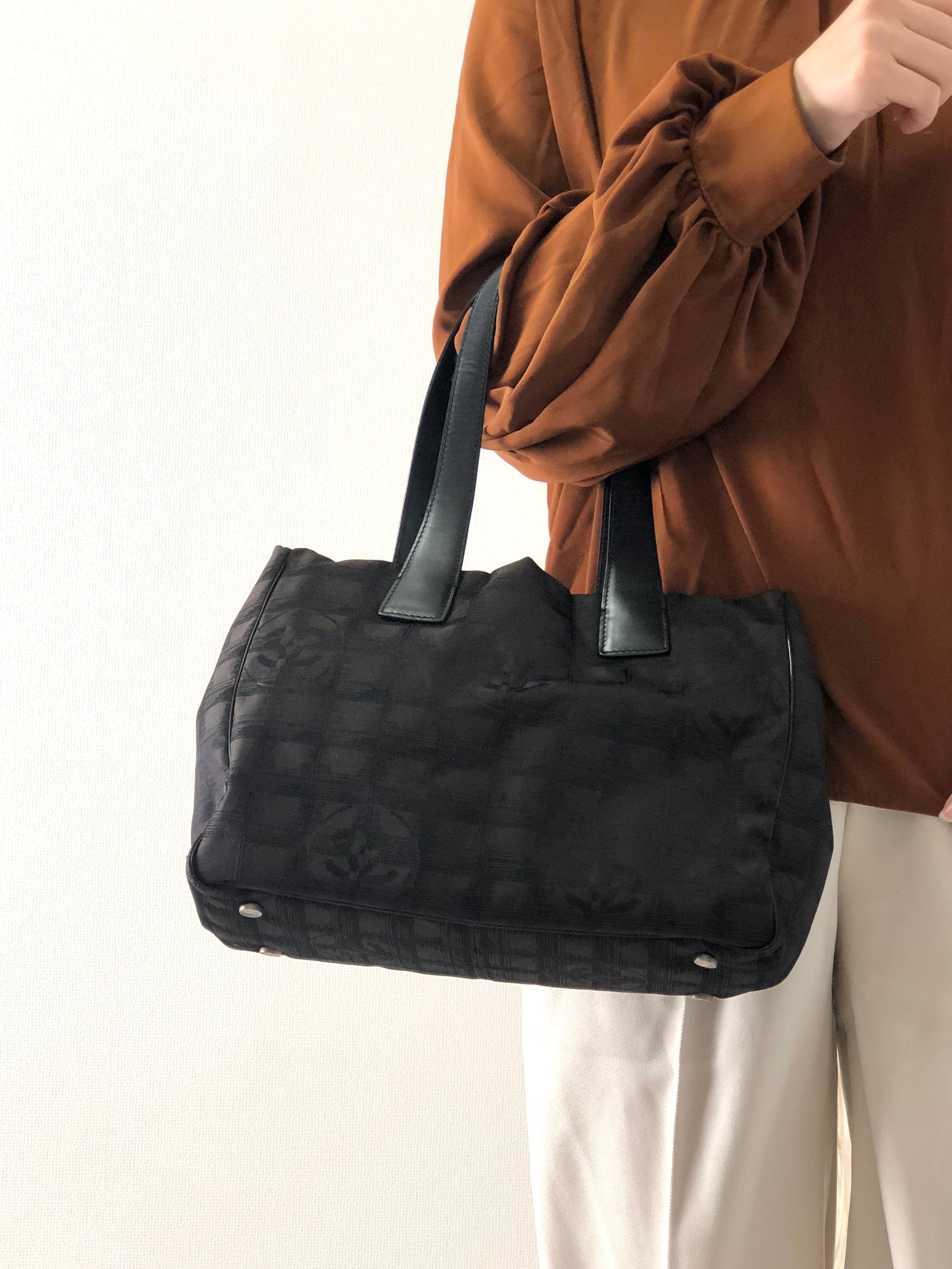 ギャランティーカード付き CHANEL ニュートラベルライン ハンドバッグ ☆シャネル CHANEL☆ニュートラベルライン☆2wayハンドバッグ☆ジャガード