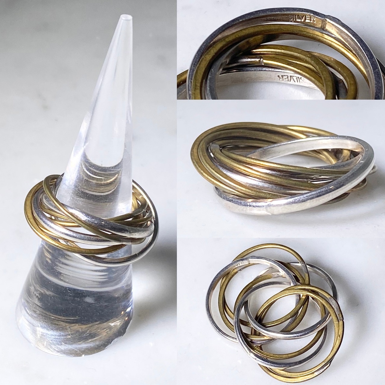 vintage silver multiple design ring