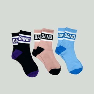 アシンメトリーデザインソックス２　ターコイズブルー