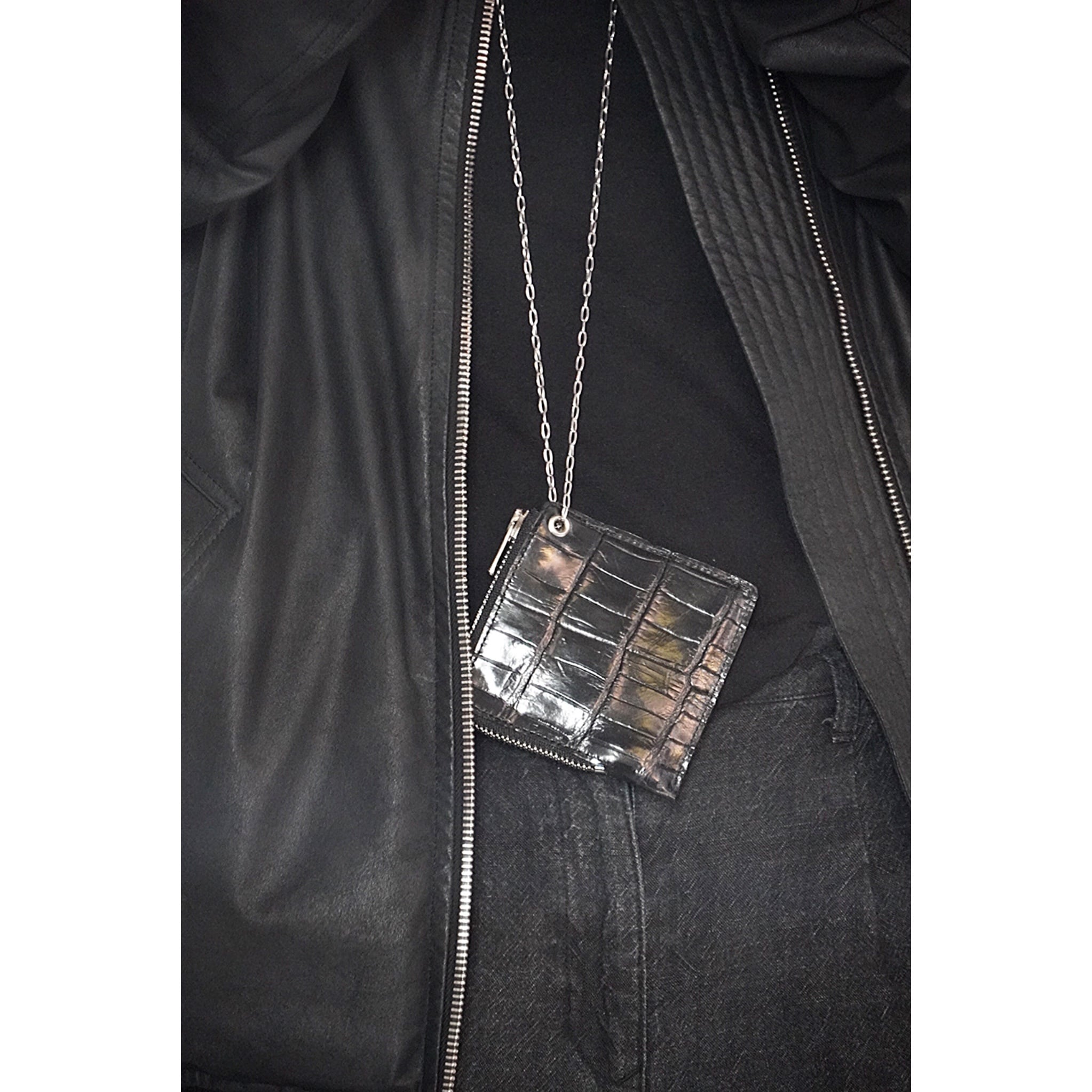 小物 Portaille chain coin case CROCO_black chain coin case_CROCO_black(2) | Portaille