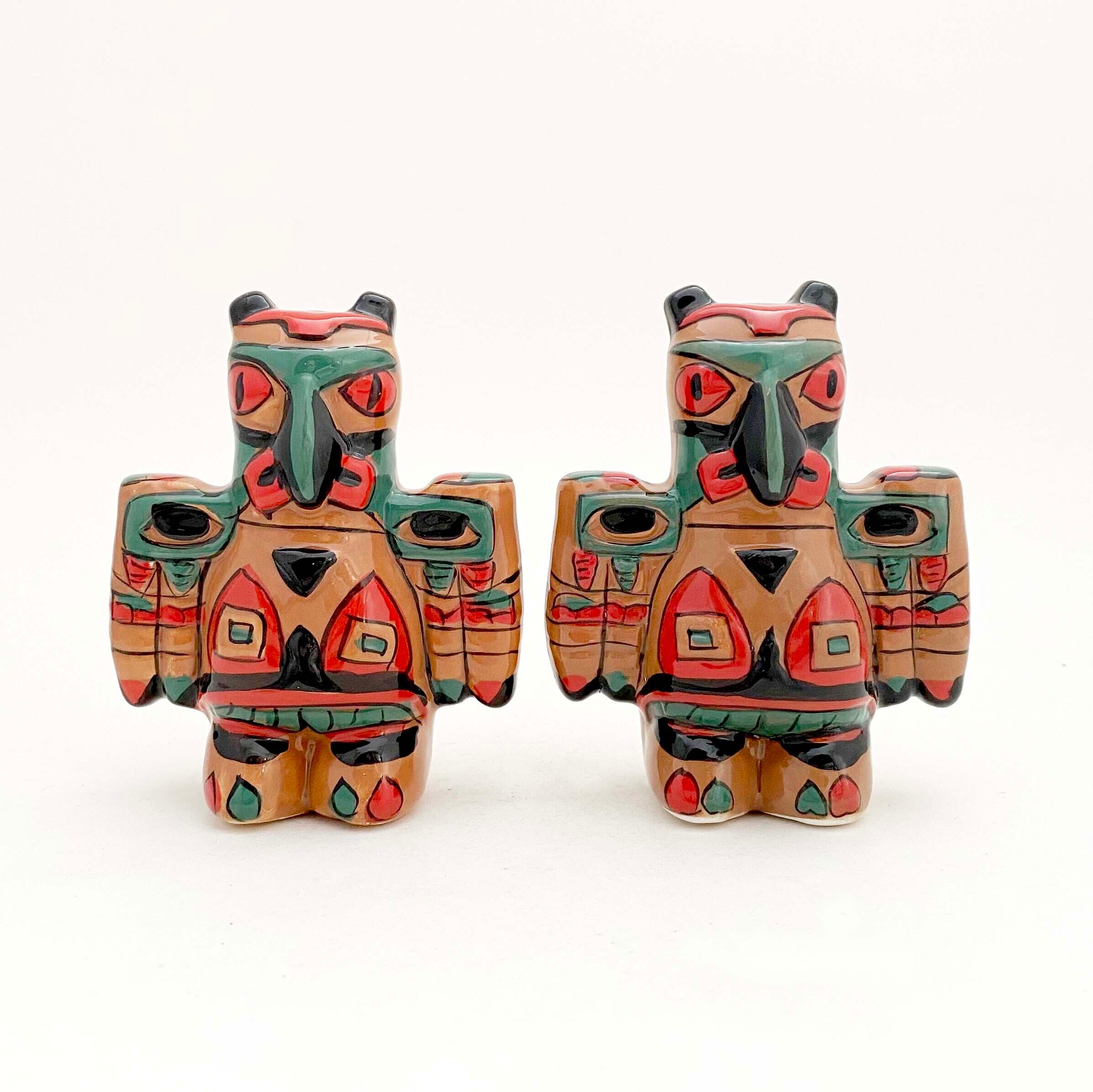 トーテムポール・ソルト＆ペッパー（陶器カラフル）