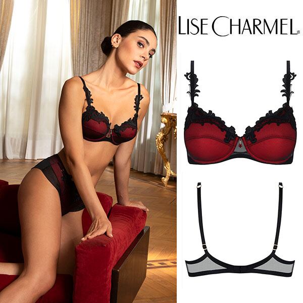 70B☆LISE CHARMEL（リズシャルメル）海外高級下着　フルカップブラ ACH6113-AS｜Linge H13｜フルカップブラ 脇補強タイプ ブルー｜Lise