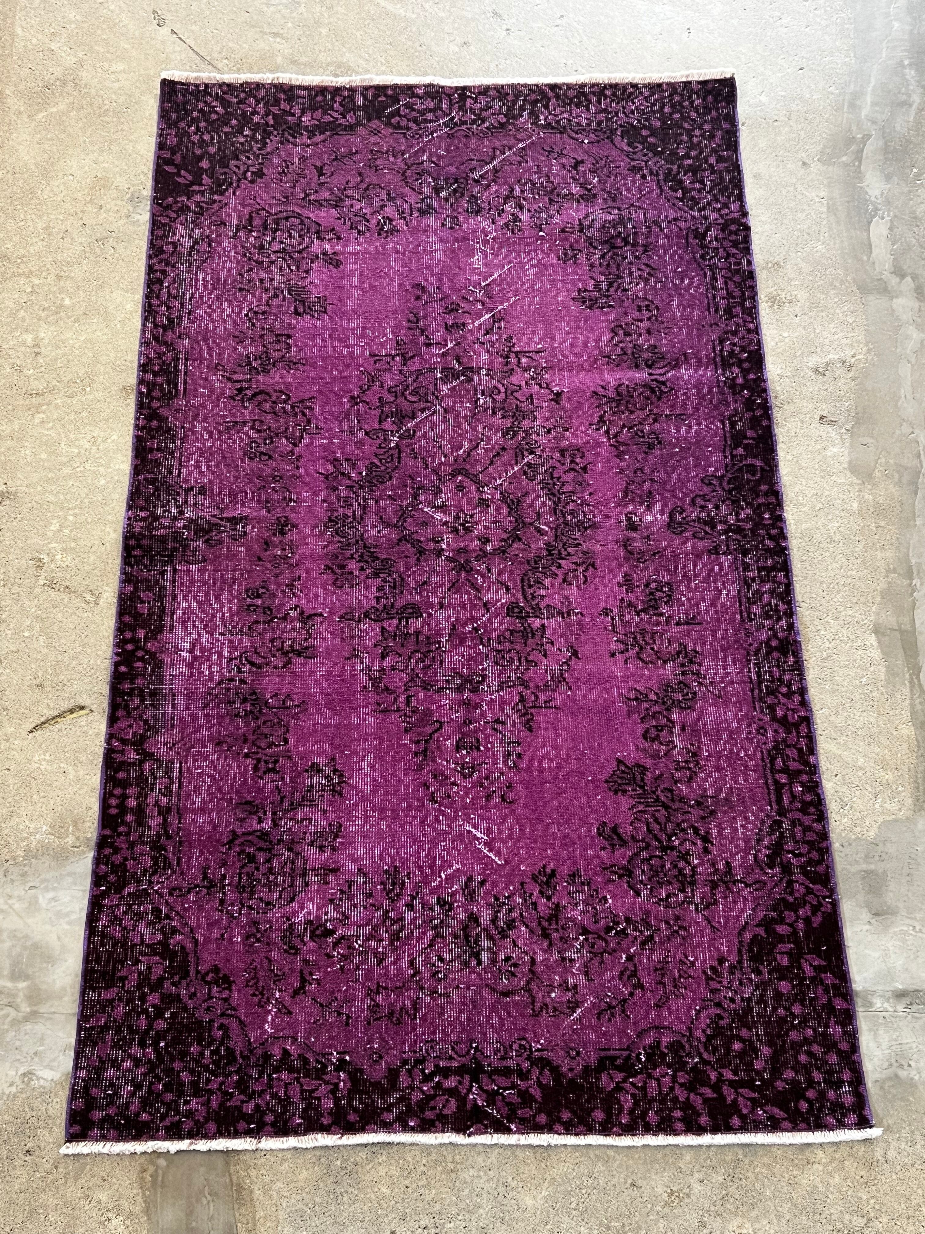 在庫僅少】 ※【Be】 ヴィンテージラグ パープル オーバーダイ