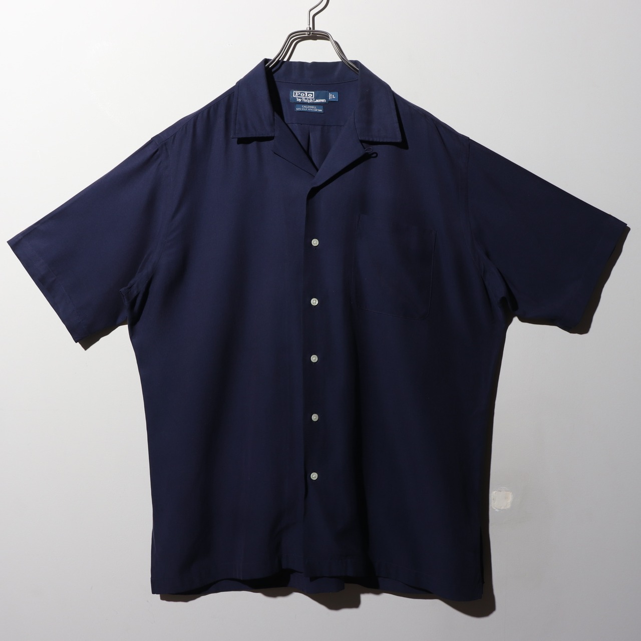 Mint Condition L 完全無地 ネイビー シルクコットン Caldwell ポロラルフローレン 紺 半袖開襟シャツ