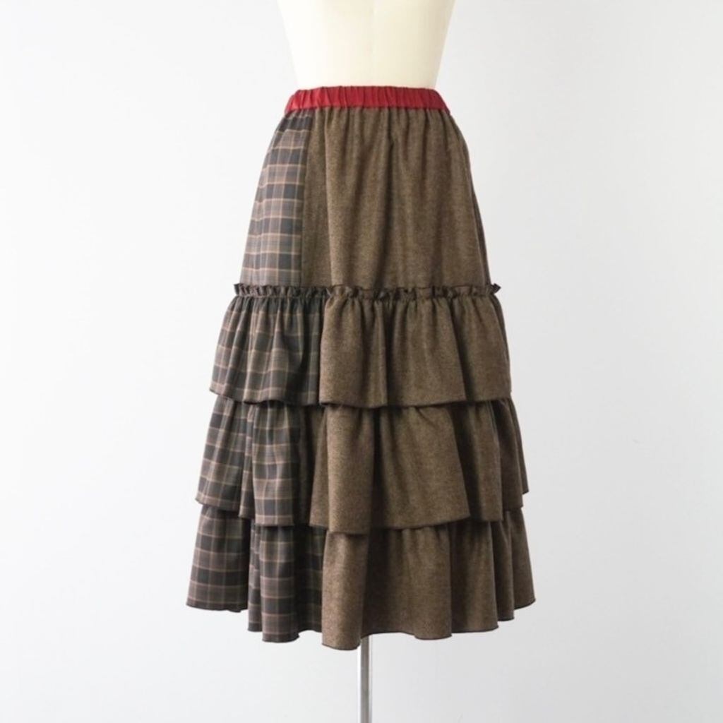 THOMAS MAGPIE Herringbone ×Check Skirt 2254607 | MAROON WEBSTORE
