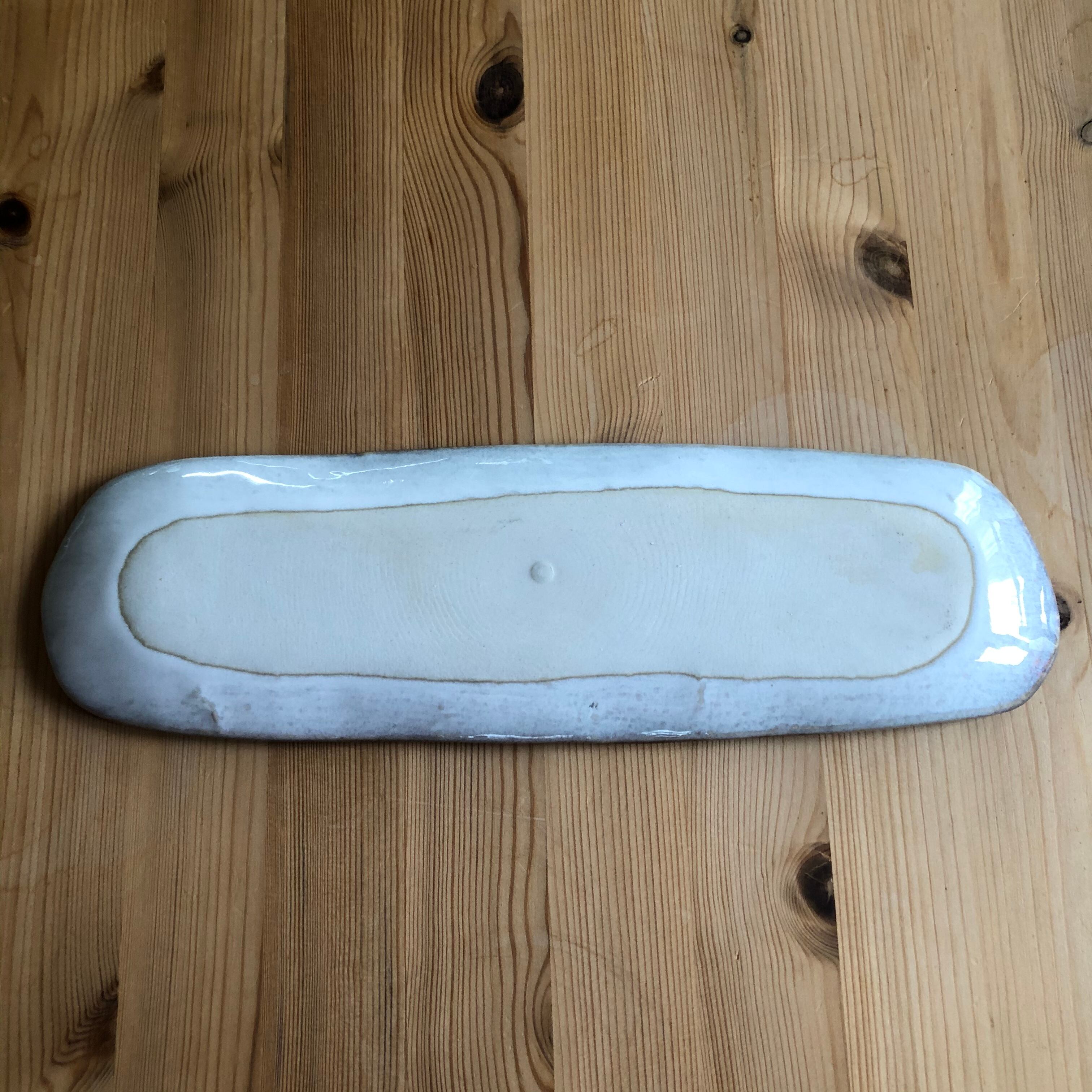 均窯スカイくし目長皿