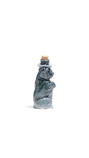 CERAMIC FLASK BOTTLE BLUE BULLDOG