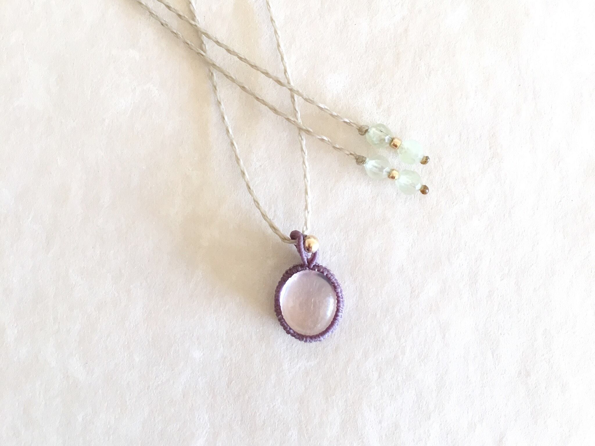 スターローズクォーツ macramé necklace