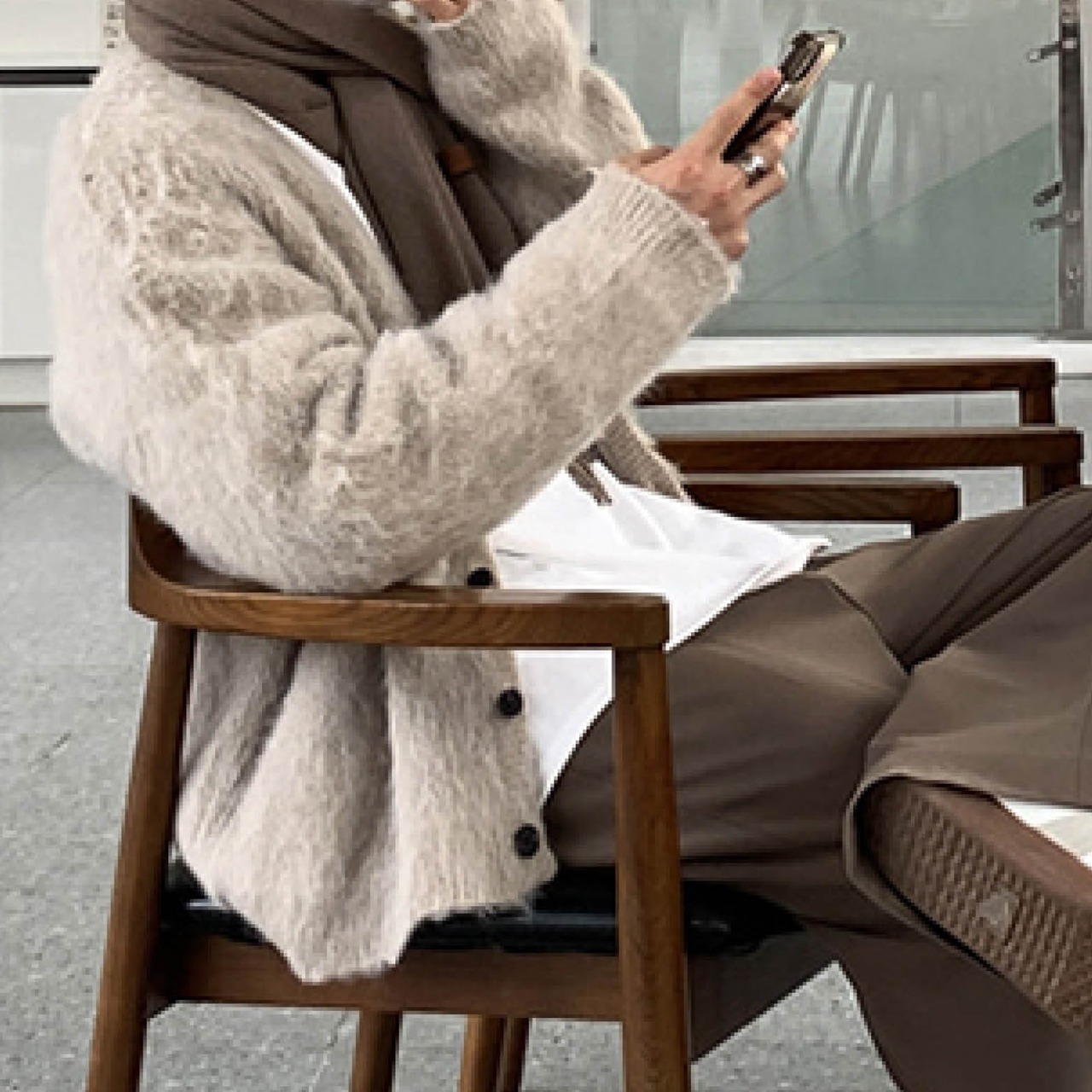 モヘアニットカーディガン　MT0070003