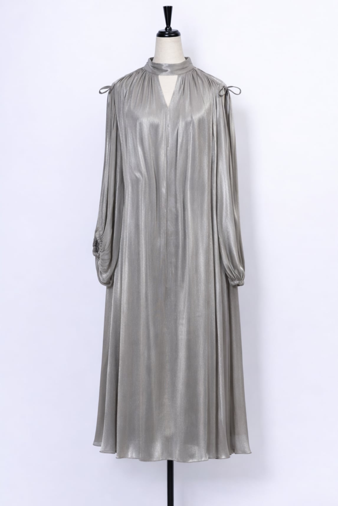 Chambray Gather Dress SILVER