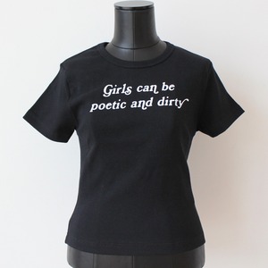 DENNY ROSE　ブラックリブホワイトロゴポイントTシャツITALY：611DD64017 ¥14,00＋tax
