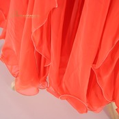 社交ダンス 衣装 スタンダード ドレス ワンピース パーティドレス lovely dancing フロート 長袖 レース 花柄 オレンジ系 レッド系 鮮やか フリル 伸縮性 ダンス衣装 日本製 チョーカー付き セクシー エレガント 上品 おしゃれ 発表会 パーティー用 制服 いろいろなサイズ 体型カバー 動きやすい かわいい