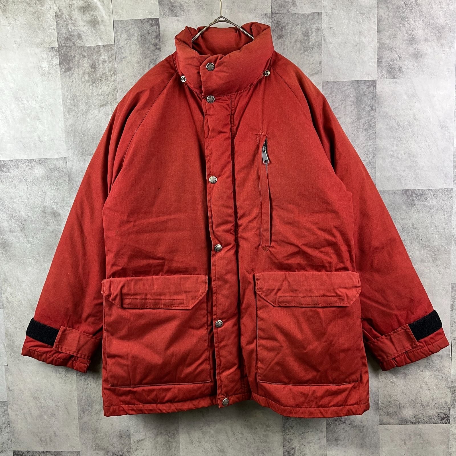 80s USA製 THE NORTH FACE SEROW ダウンジャケット 茶タグ エンジ XS  