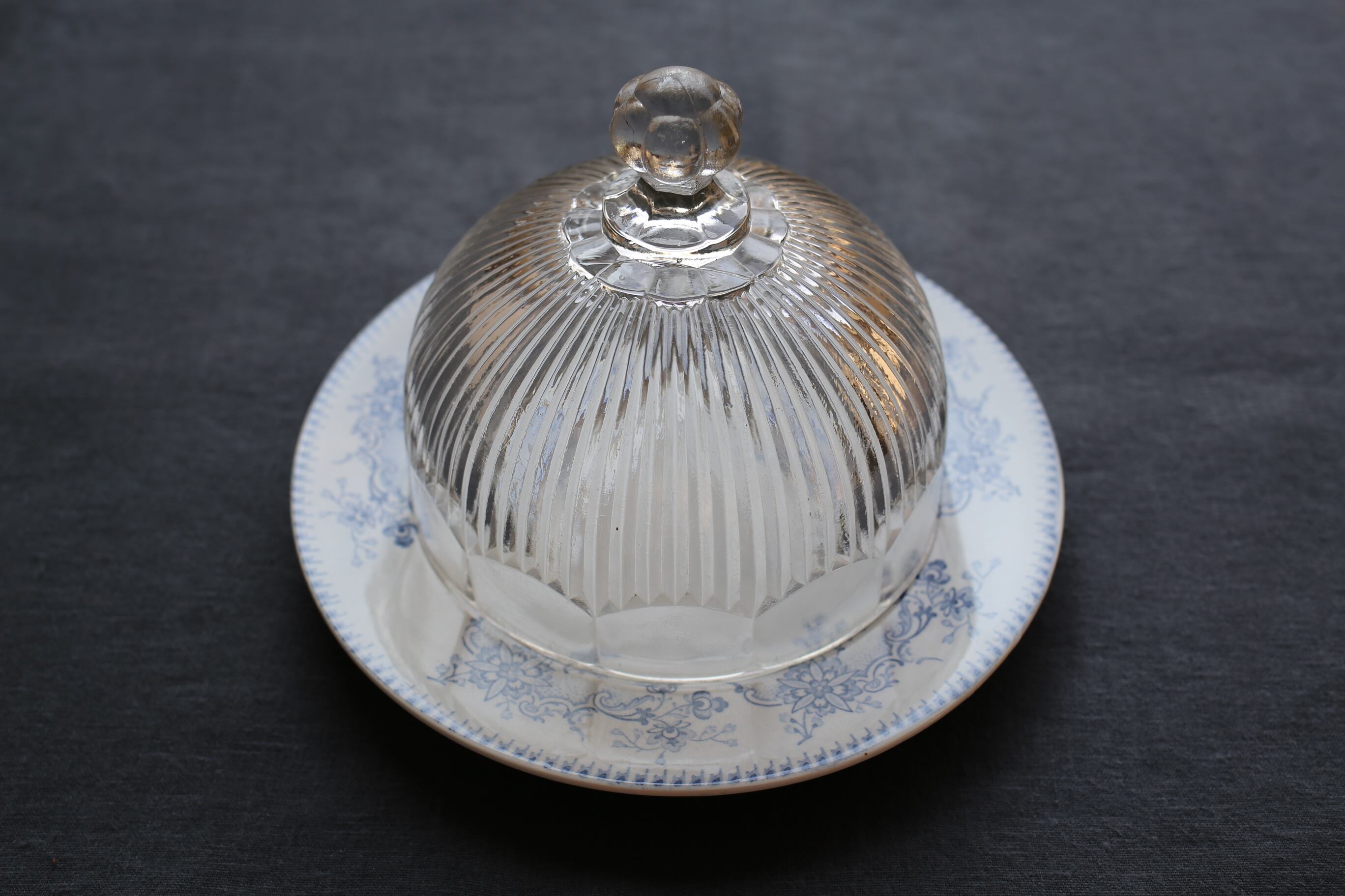 フランス アンティーク ヴィンテージ ガラス フードカバー クロッシュ N-02065