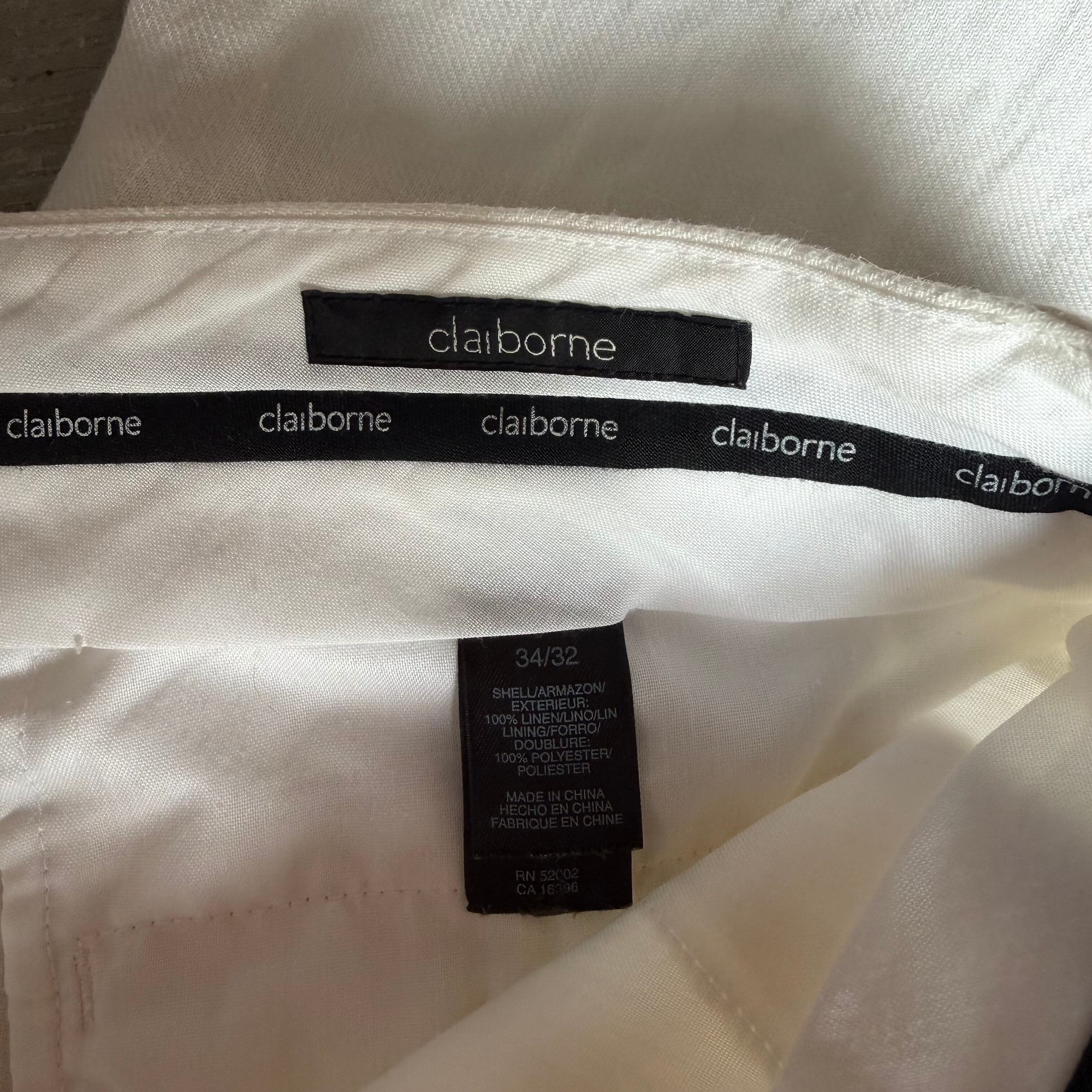 00s claiborne linen pants 2tuck White / クレイボーン リネンパンツ