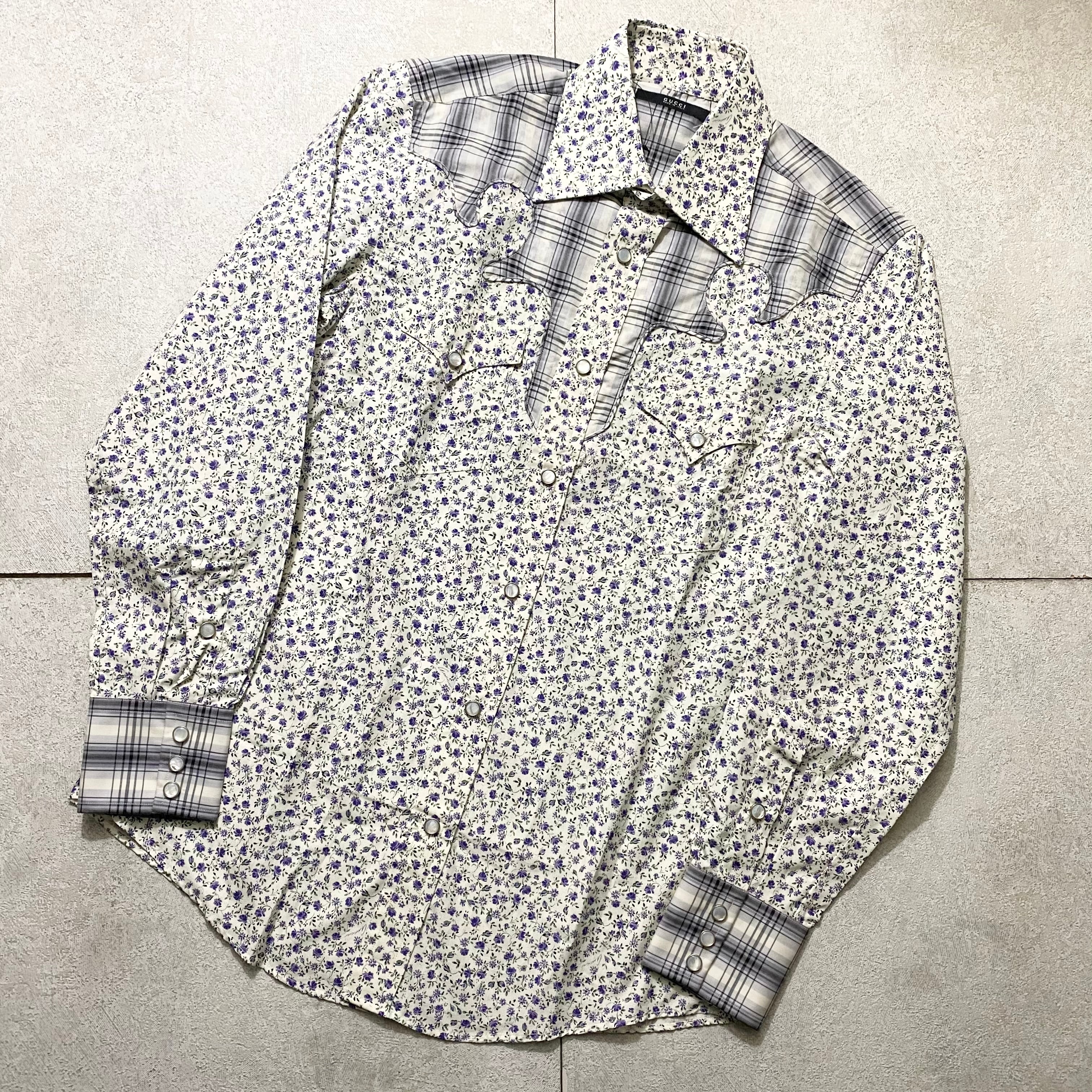 GUCCI by TOM FORD shadow check switching flower pattern western 