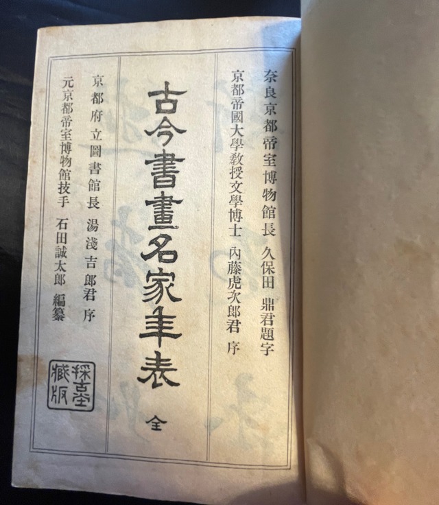 古今書晝名家年表　非買品