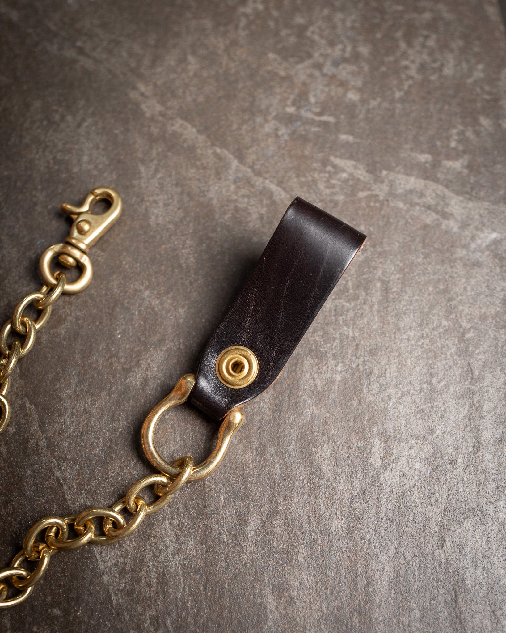 Additive and Line】Leather Wallet Chain Horse Butt & Brass WCH-006