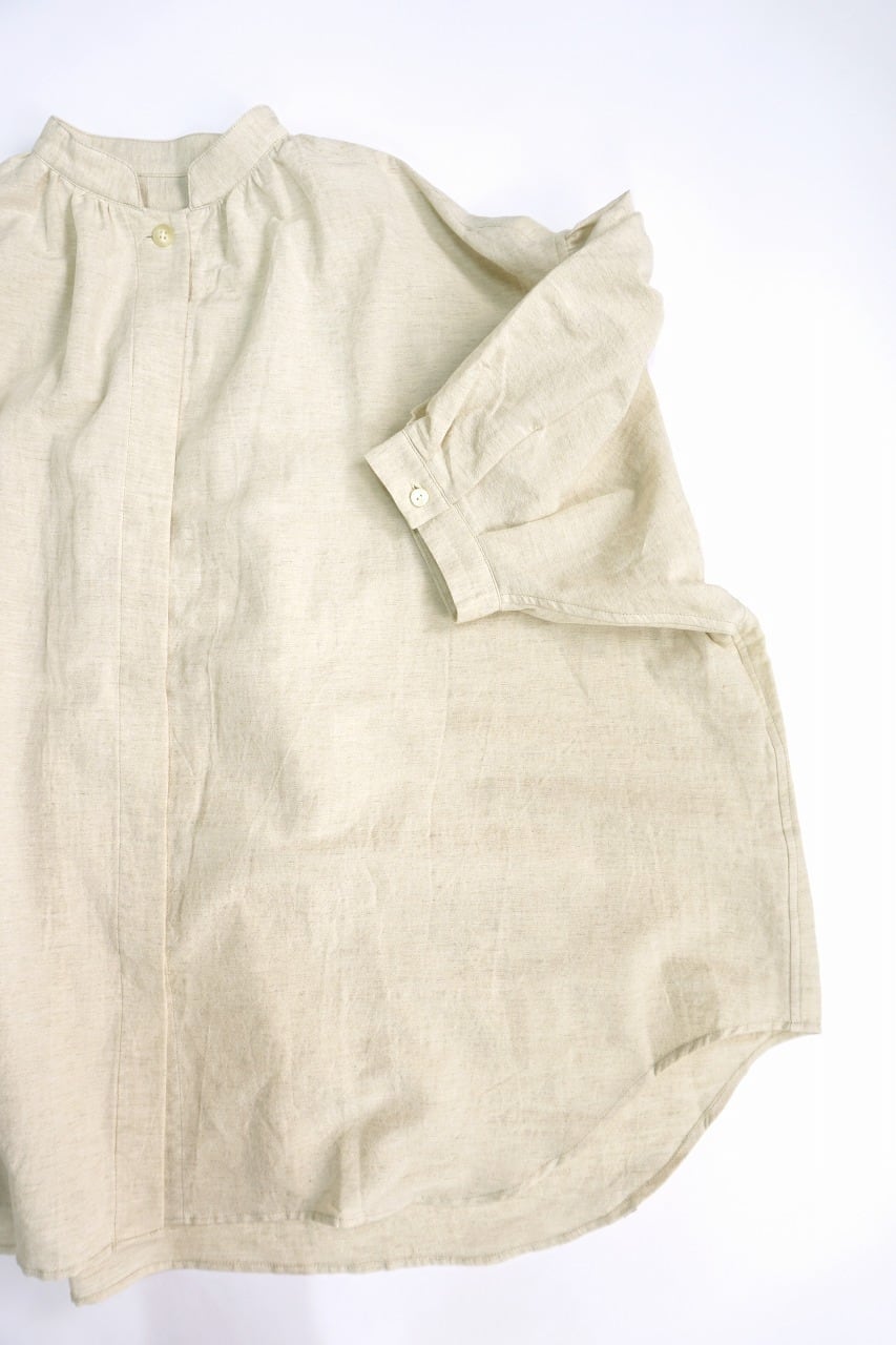 Cotton Linen Fly-Front Blouse