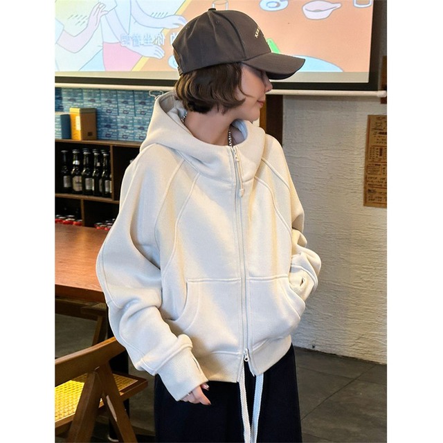 【パーカー】大きいサイズ パーカー レディース 厚手 秋 20代 30代 40代 50代 春 秋 冬 レディース トップス トレーナー オフホワイト 白 ブラック 黒 ブラウン 茶色 M L XL 2XL