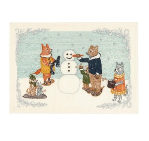 CORAL&TUSK  [Snowman card] 雪だるま 刺繍グリーティングカード (コーラル・アンド・タスク)