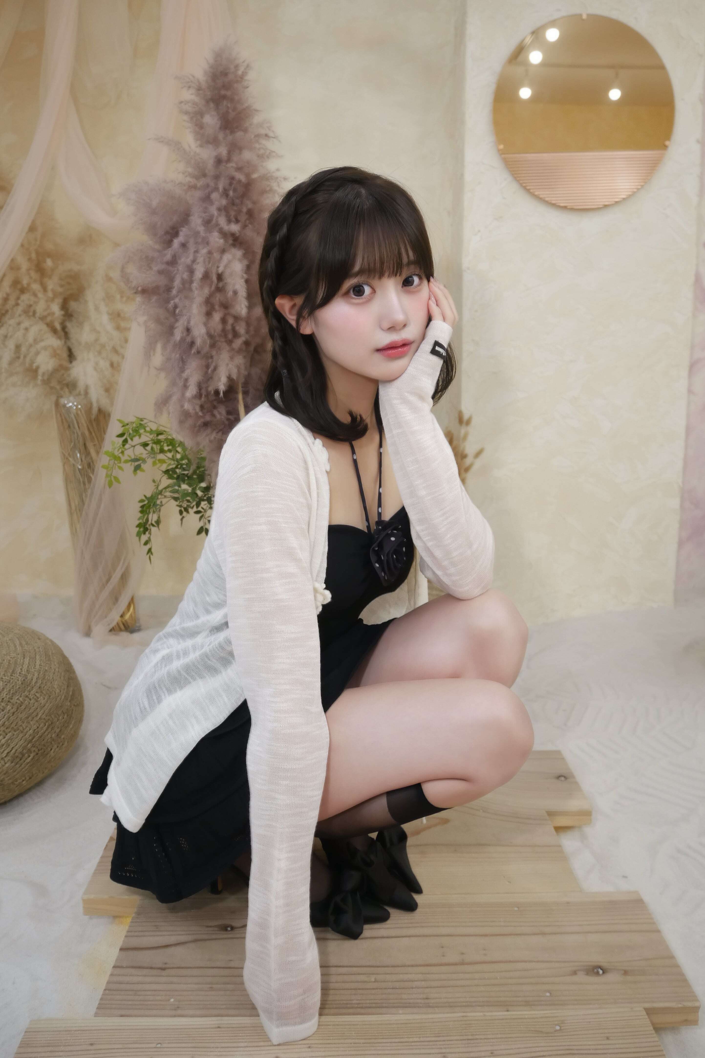 【Désir et raison】Dot Rose cup tops