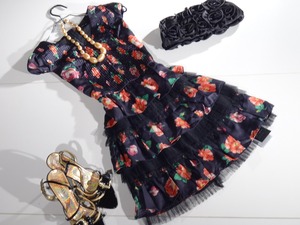 ★7～9号☆花柄甘ティア－ドワンピース(OPN8558) 