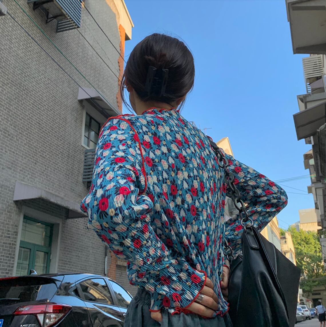 リブフリルフラワーギャザートップス_LN01473