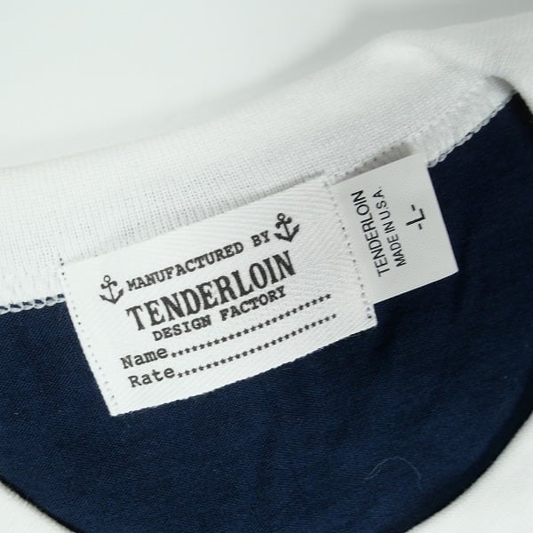 Size【L】 TENDERLOIN テンダーロイン TRIM TEE NAVY リンガーTシャツ