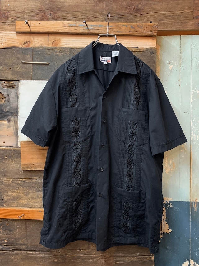 80-90's CHIC ELEGANT S/S SHIRT BLACK