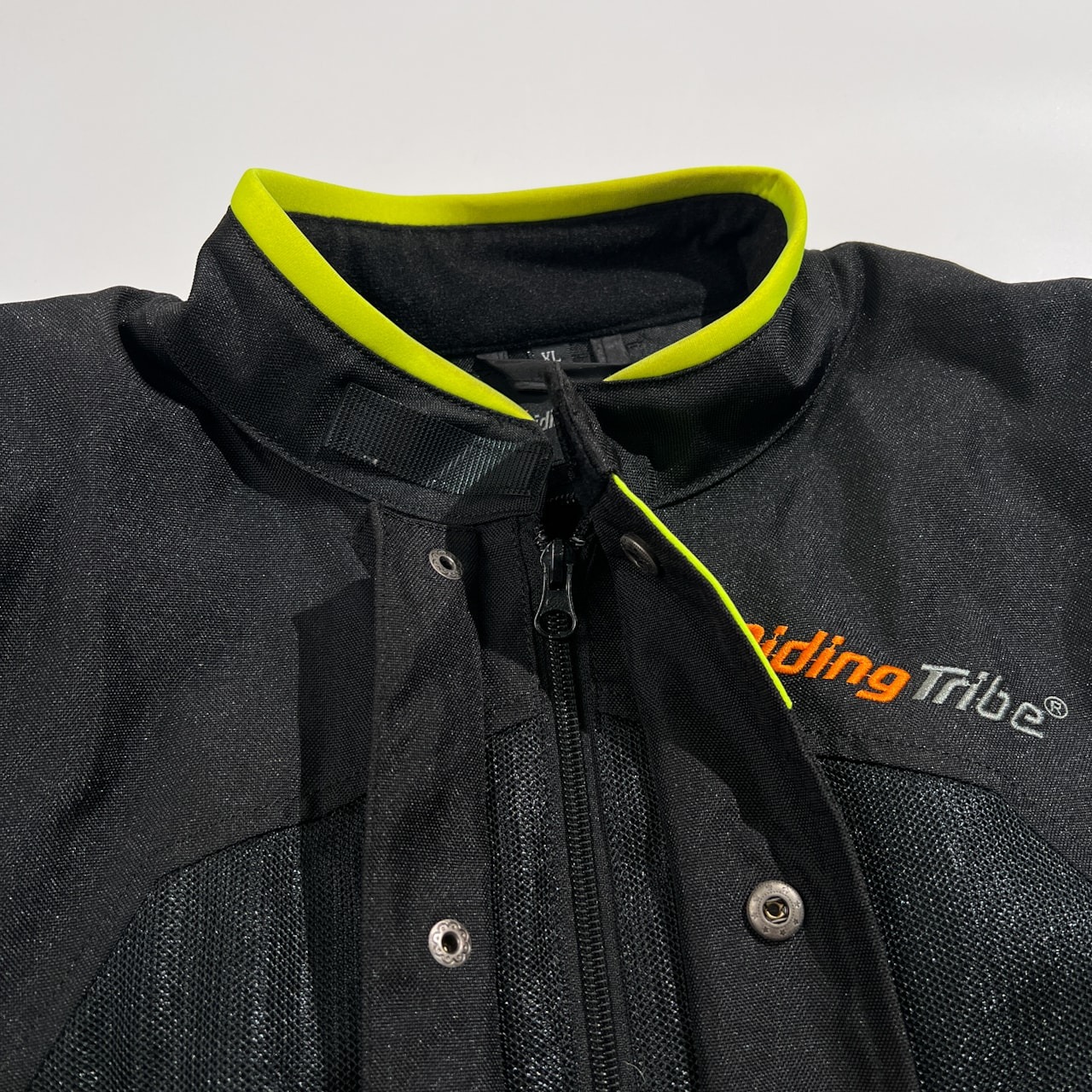 Riding Tribe ライディングトライブ メッシュ モーターサイクル ジャケット XL /ブラック×蛍光イエロー プロテクター バイクウェア