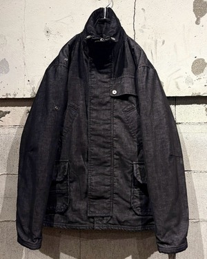 【Caka otto】Shiny Corduroy Pocket Gimmick High Neck Jacket