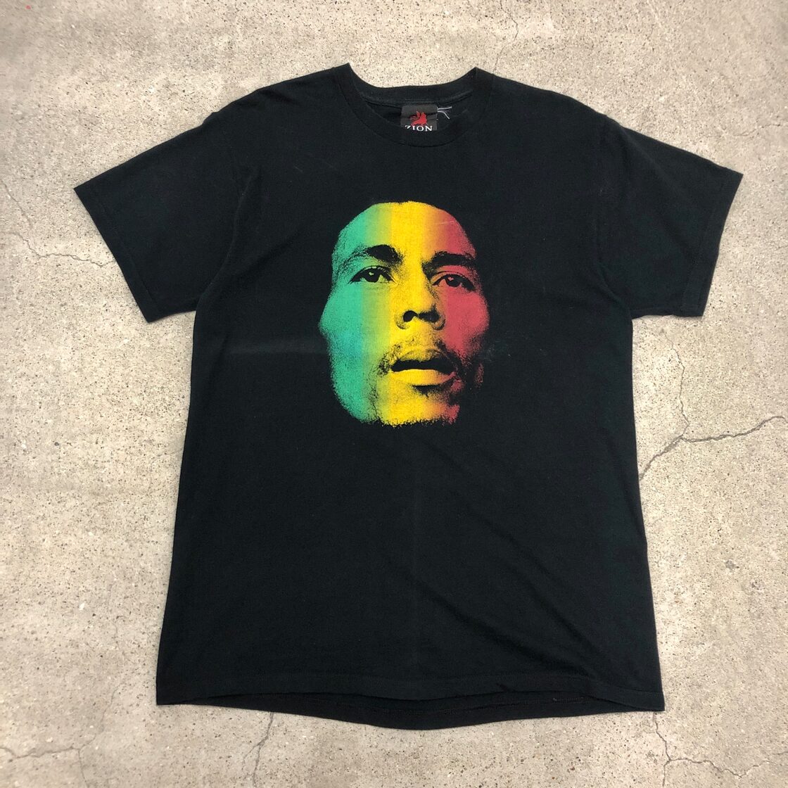 00s BOB MARLEY/Big Face print Tee/L/ビックフェイスプリント/ラスタ 