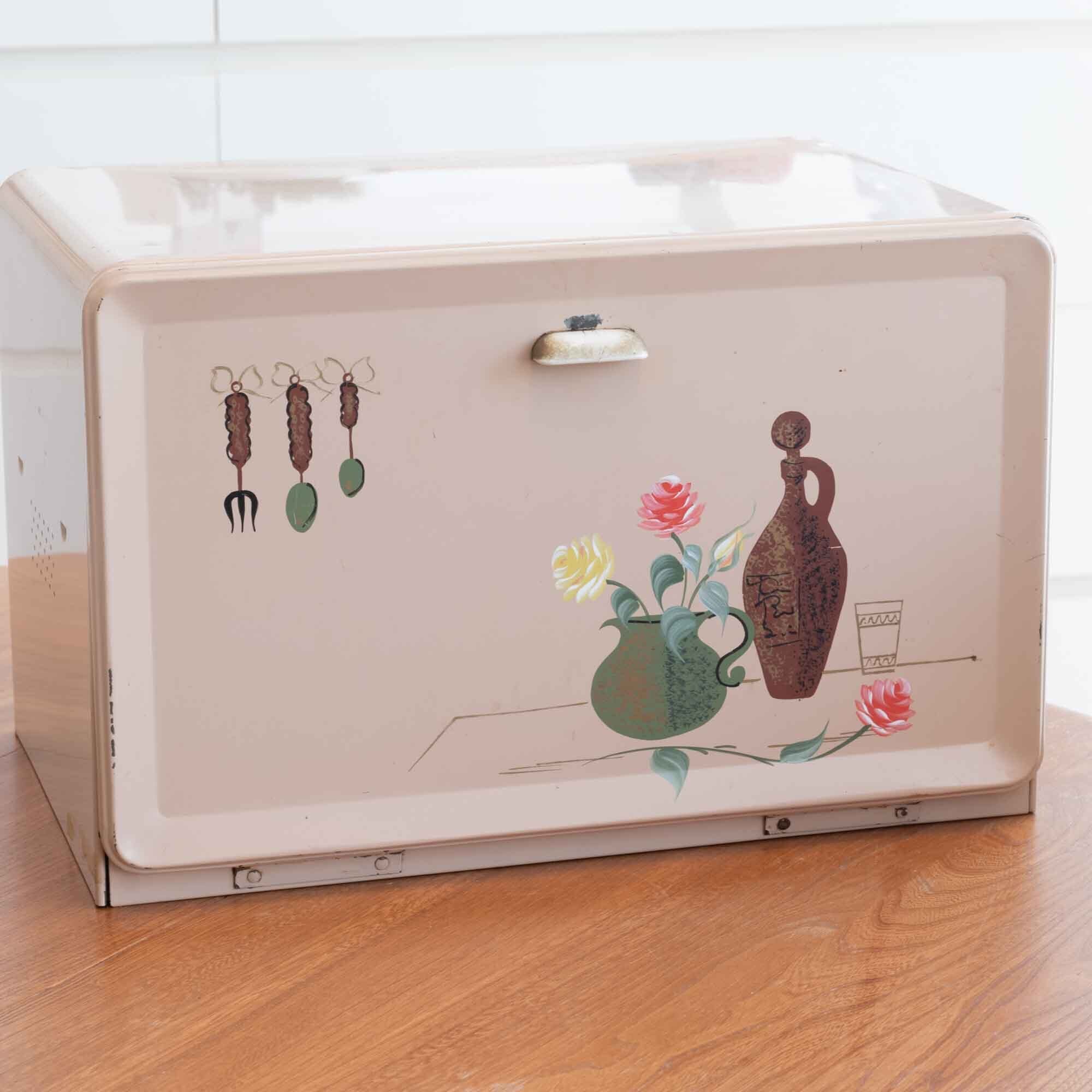 米国　RANSBURGSランズバーグ社製　ピンクベージュのブレッド缶