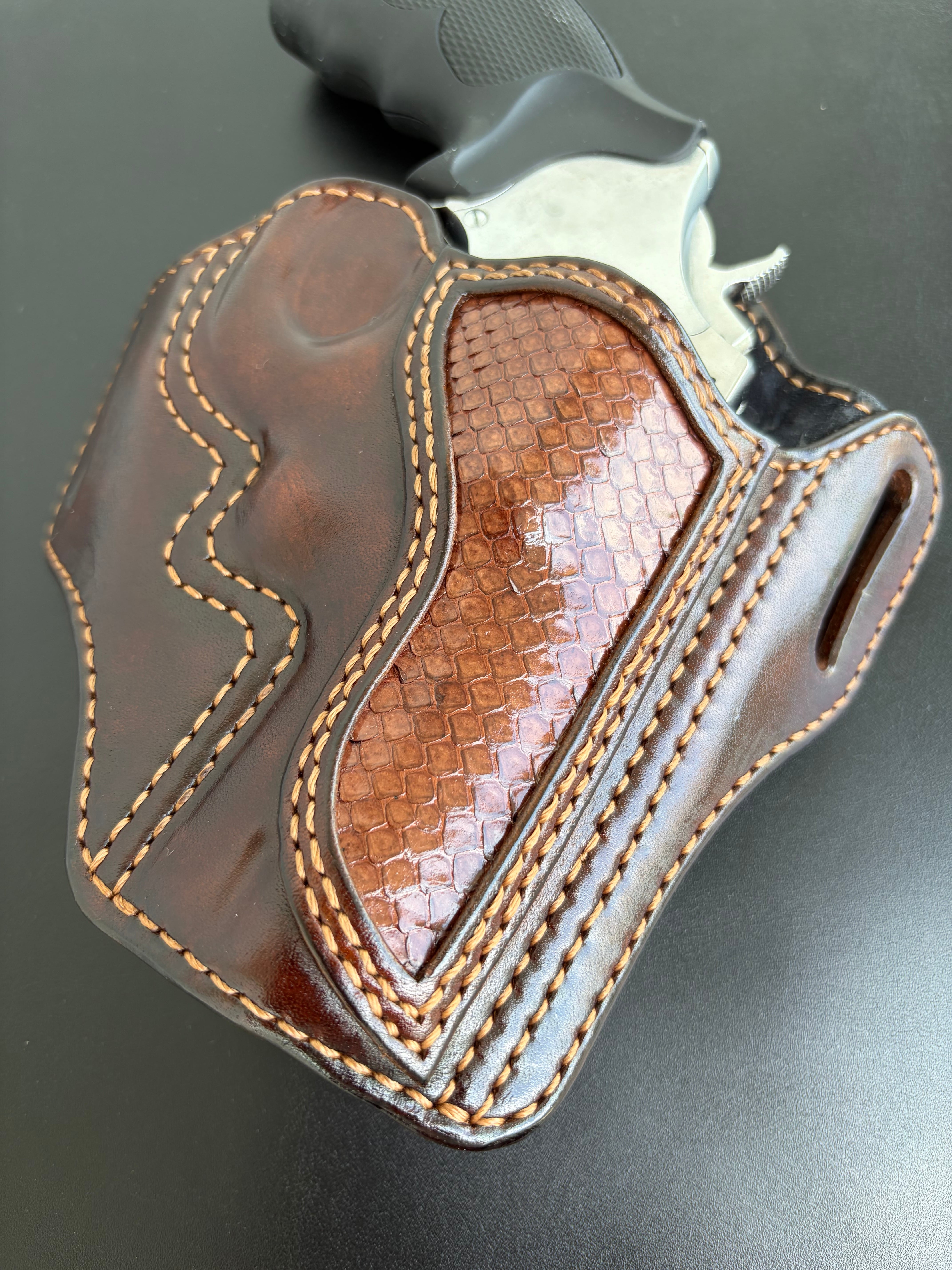 K Flame 3inch pancake leather holster Python | 黒沼興業
