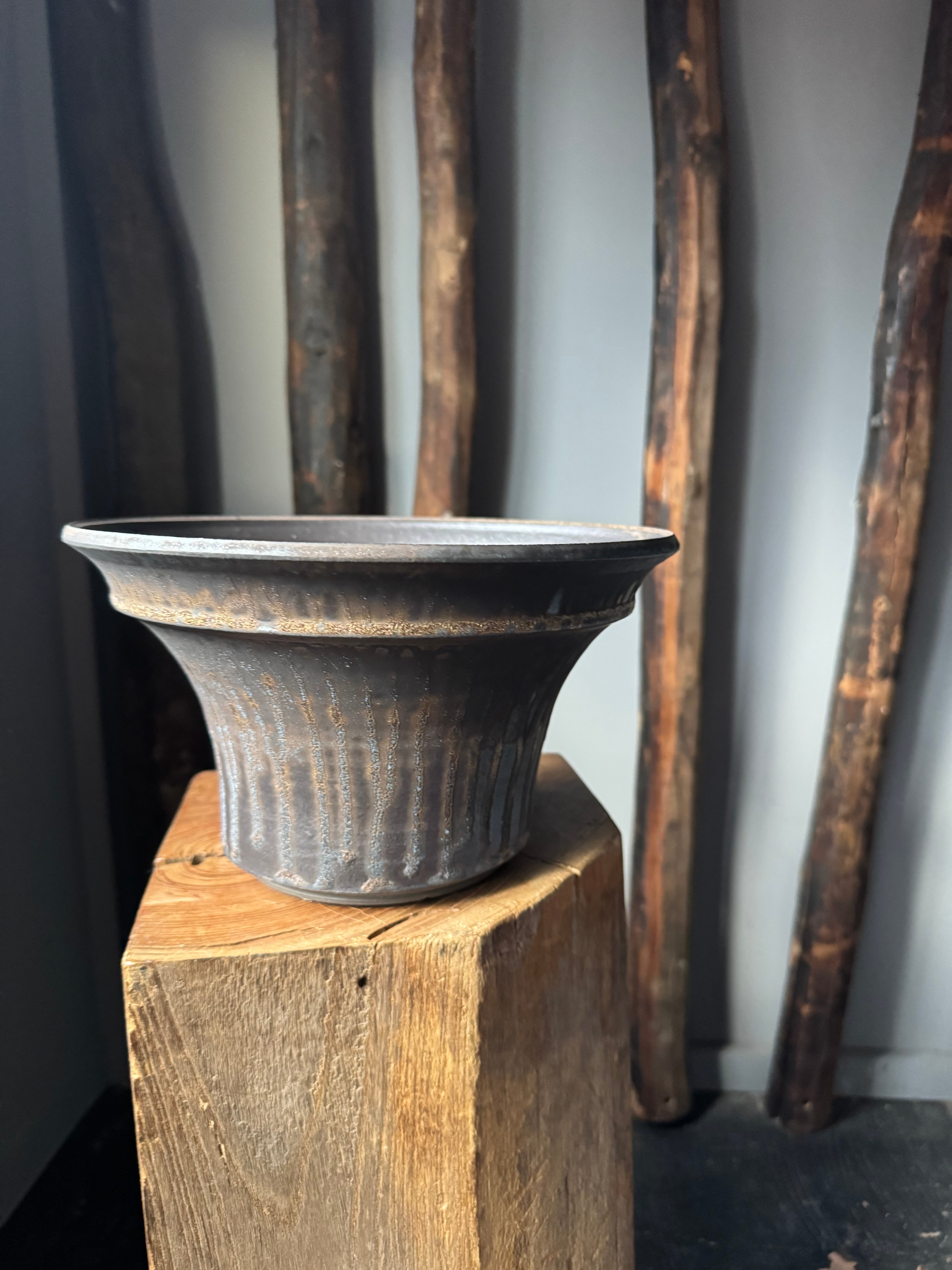 新着】deracinefactory 閑野淳氏 大鉢【高さ14cm 横幅24cm】最高の陶器