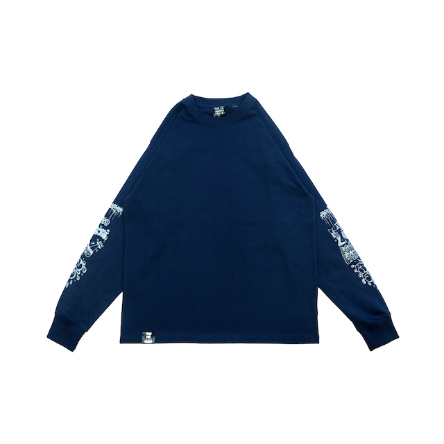 8.1oz U.S.A Cotton L/S T-Shirt by ATOMONE  [NAVY]