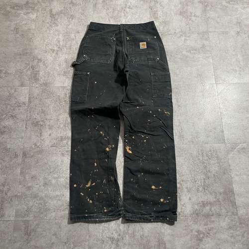 USA製 ブラック ダブルニー Carhartt B01-BLK 28×30 詳細写真2