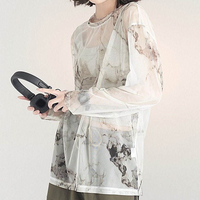 Sheer mesh loose top C0125