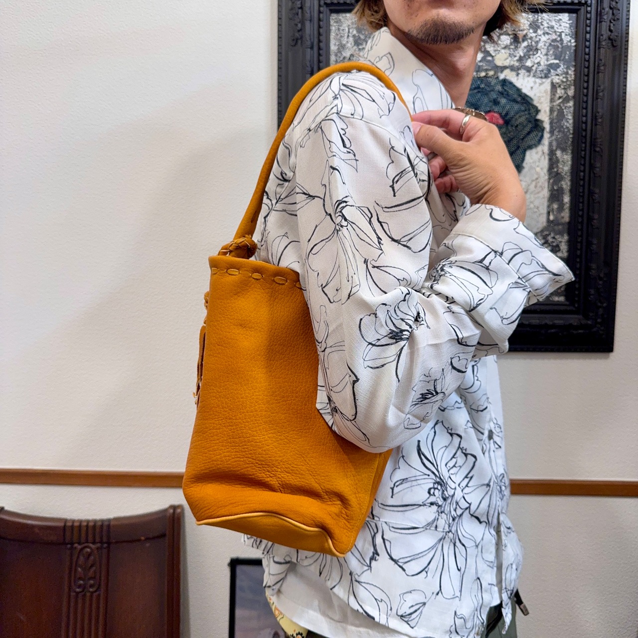 ナスングワム×アーリーモーニング【Nasngwam×Early Morning】One Handle Tote (black) - 6