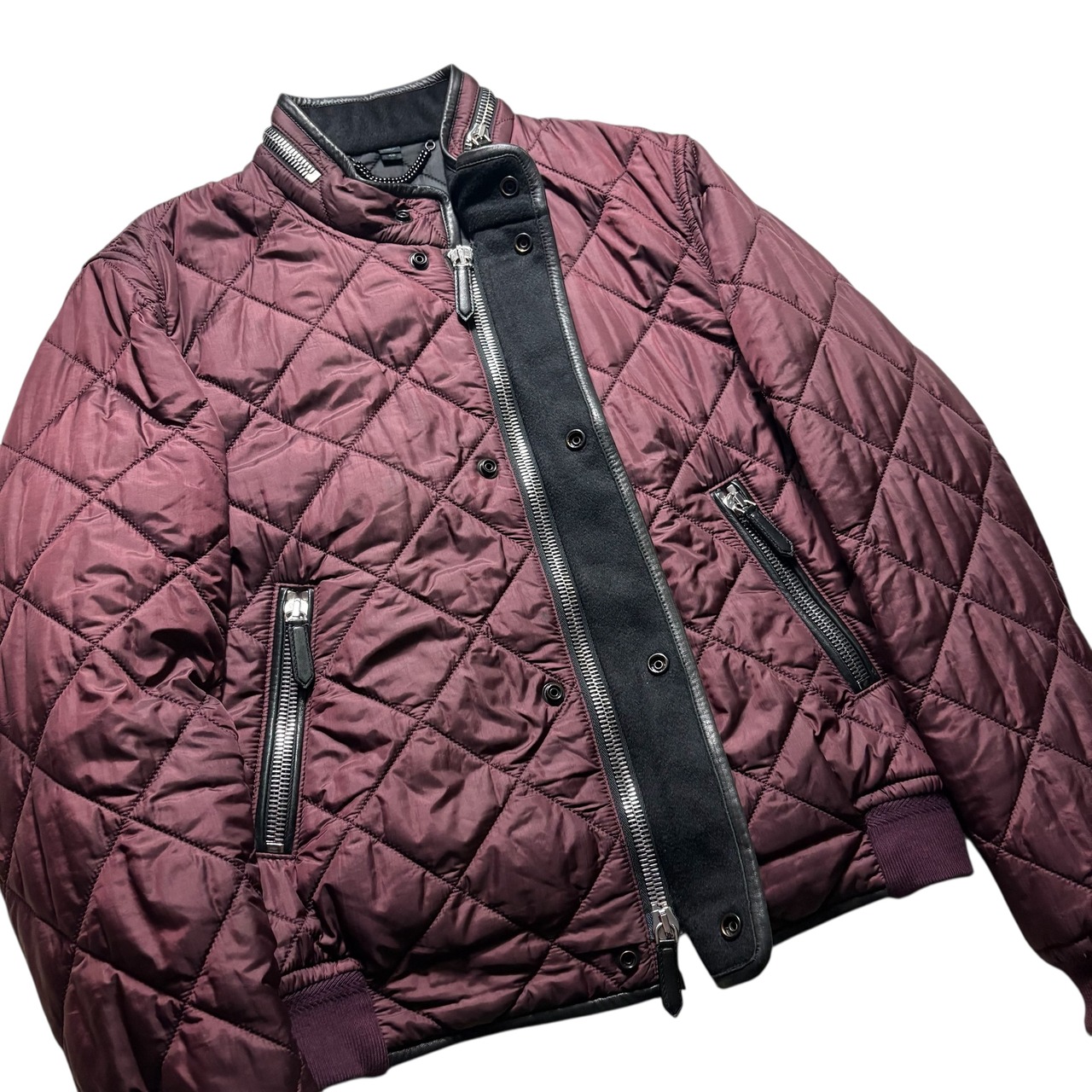 BURBERRY PROSUM burgundy nylon quilting jacket